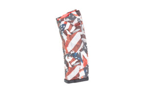 HEXMAG HD Series 2 AR-15 10-round magazine with hydro-dipped US flag finish and raised Hexture grip pattern