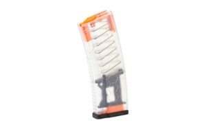 Clear translucent HEXMAG HexView Series 2 AR-15 magazine with visible rounds and orange follower