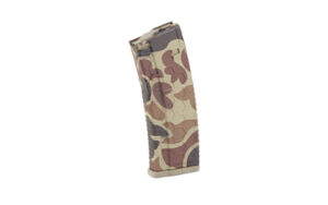 HEXMAG HD 15-round AR-15 magazine with hydro dipped Duck Camo pattern and hexagon textured grip