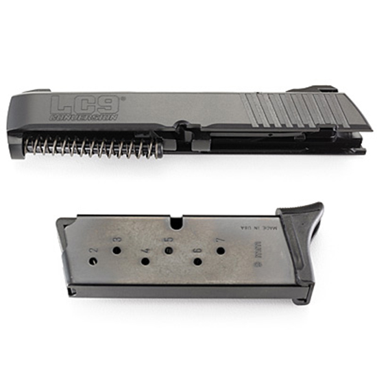 Ruger 90499 LC9 conversion kit with blued 9mm barrel, slide assembly, and magazine