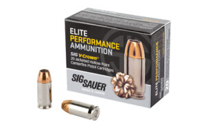 SIG SAUER Elite V-Crown .45 ACP 230 grain JHP ammunition box of 20 rounds