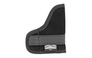 Black Uncle Mike's Inside-the-Pocket Holster Size 1 ambidextrous open-top nylon concealment holster for small autos