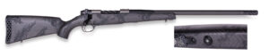 Weatherby Mark V Backcountry Guide Ti rifle with carbon fiber stock and black barrel
