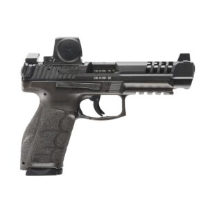 Black HK VP9A1 L 9mm long slide pistol with Vortex Defender-ST red dot