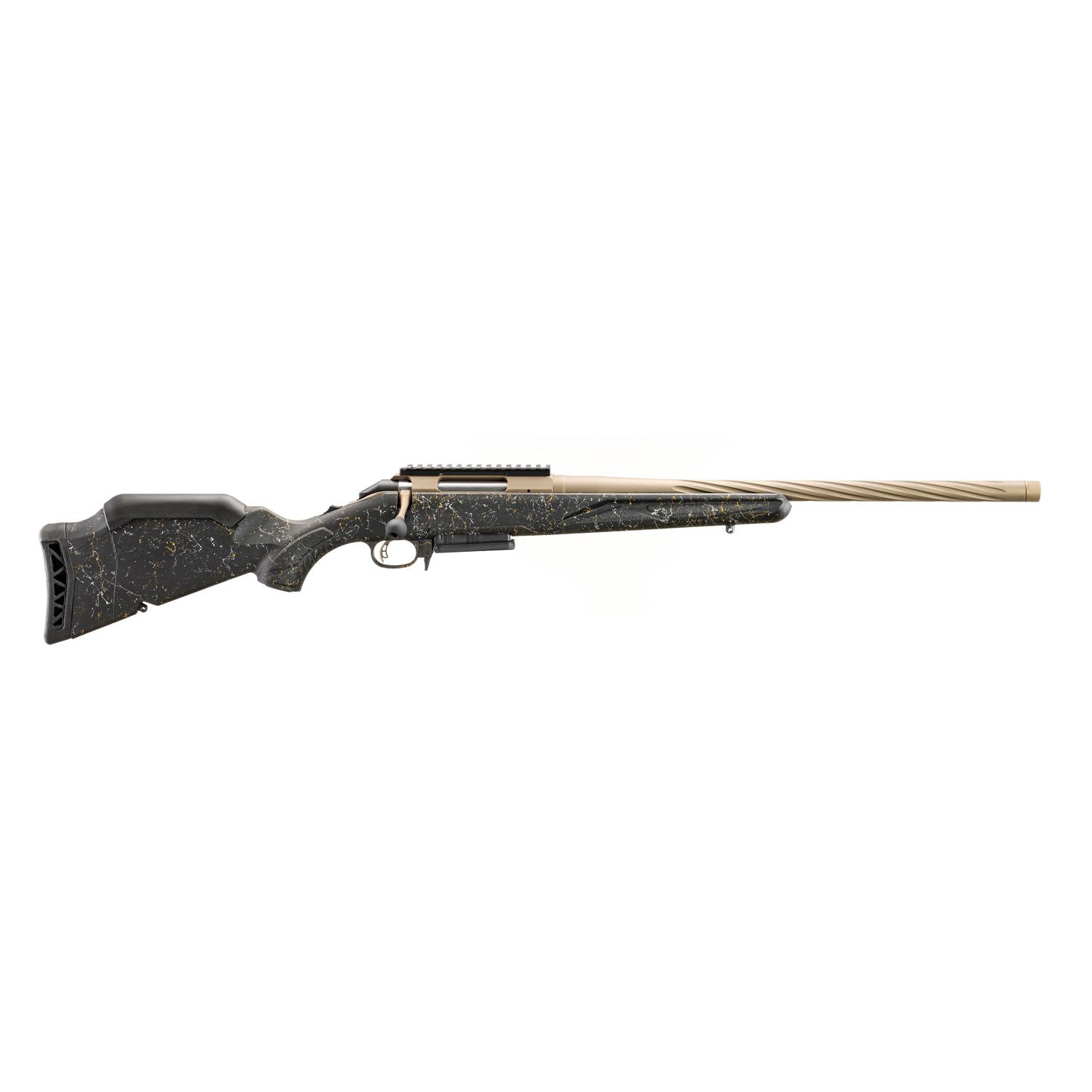 Ruger American Gen II Prairie 6.5 Creedmoor rifle with bronze fluted barrel and black splatter stock