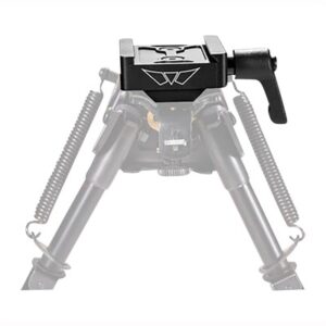Warne 7956M black anodized aluminum ARCA rail adapter for swivel stud style bipod