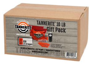 Tannerite Gift Pack with 10 lb mix, 20 half-pound targets, catalyst pouches, and thermal tumbler