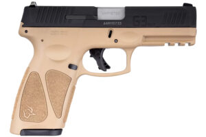 Taurus G3 9mm pistol with tan polymer frame and matte black slide