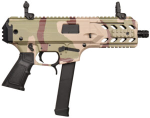 GForce Arms Blade6 Camo 9mm pistol with 6 inch threaded barrel and flip-up sights