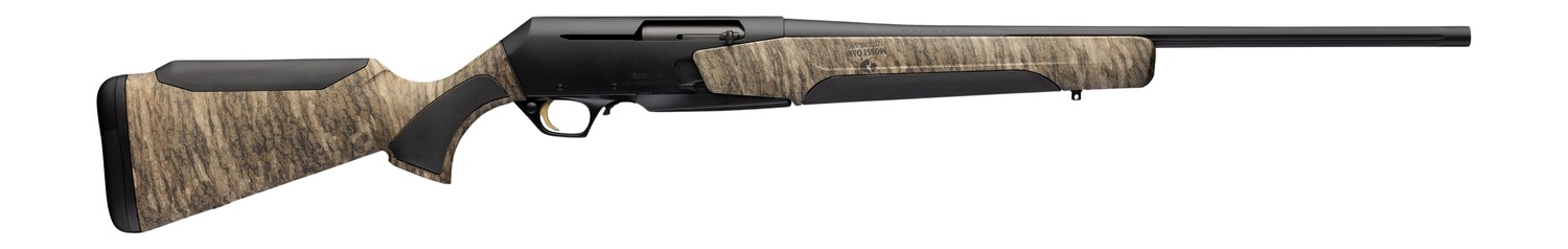 Browning BAR MK4 Hunter 308 Win semi-auto rifle with Mossy Oak Bottomland camo stock and matte blued fluted barrel