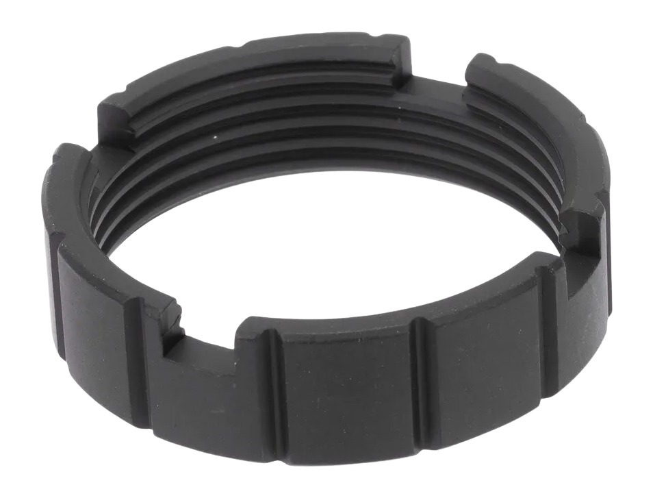 Armaspec self-retention castle nut ARM6521-BLK in black anodized 7075-T6 aluminum for AR-15 buffer tubes