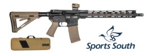 Diamondback DB15 AR-15 rifle with FDE Cerakote barrel and black receiver