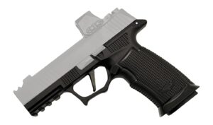 Black Icarus Precision A.C.E. Air polymer grip module for Sig P365 X-Macro with flared magwell and diamond texture