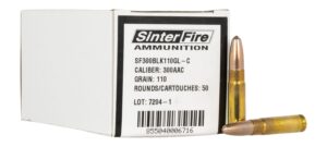 Box of SinterFire GreenLine 300 Blackout 110 grain frangible lead-free rifle ammunition
