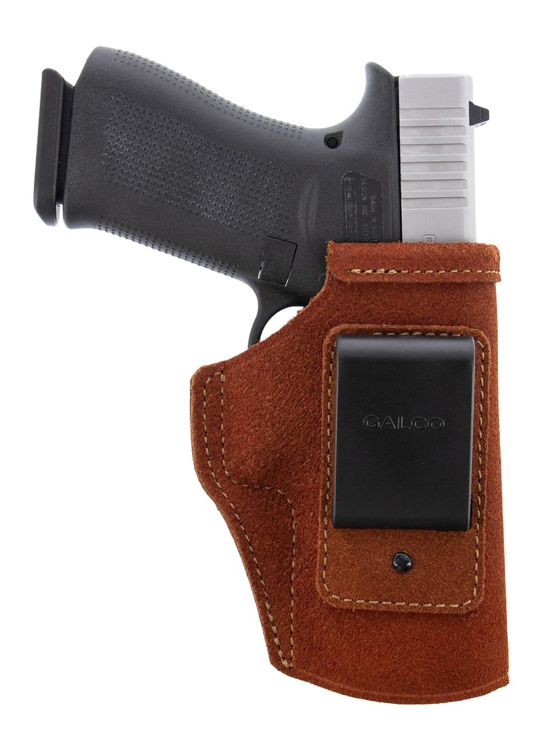 Galco Stow-N-Go natural leather IWB holster for Ruger LCP II with nylon belt clip