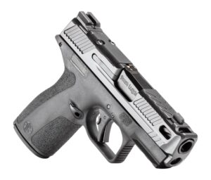 Black Smith & Wesson M&P9 Shield X Carry Comp 9mm pistol with ported barrel