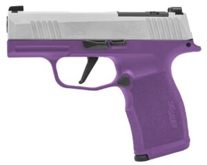 SIG SAUER P365X 9mm pistol with purple grip module and black slide