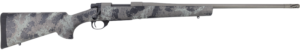 Howa Fence Line 25 Creedmoor bolt action rifle with gray stock and threaded barrel