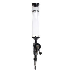 Mark 7 Universal Pistol Mechanical Powder Measure with clear hopper and black metering body
