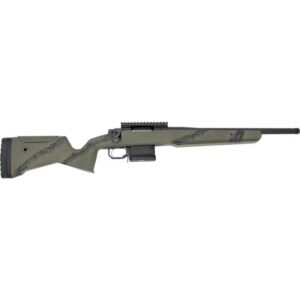 GLFA SUB-1 bolt action rifle in 6.5 Creedmoor with green carbon fiber stock