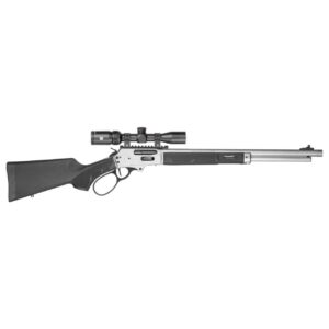 S&W Model 1854 Scoped Combo 45-70 lever action rifle, stainless barrel, black synthetic stock, mounted Vortex scope