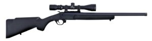 Traditions Outfitter G3 .35 Rem single-shot rifle with black synthetic stock and mounted 3-9x40 scope