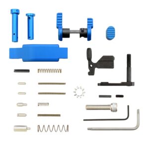 Armaspec ARM252-BLU Superlight AR-15 lower parts kit with blue anodized pins and components