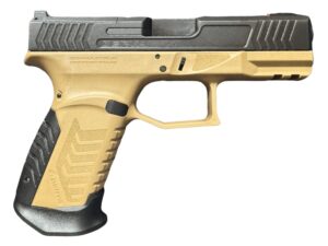 Derya DY9 9mm pistol with black nitride optic cut slide and ODG brown polymer frame