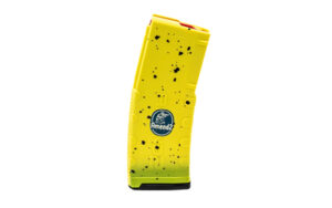 Amend2 Mod-2 AR-15 banana magazine in yellow with custom banana print, 10-round 5.56 capacity