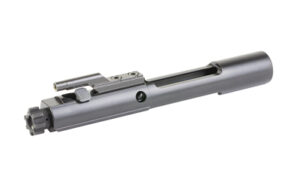 Noveske 5.56/300BLK Enhanced DLC bolt carrier group in black with engraved Noveske cross logo