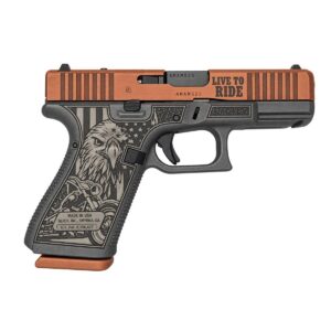 Glock V-Series Model 19 Motorcycle 9mm pistol with two-tone Cerakote finish and RMR optic cut slide