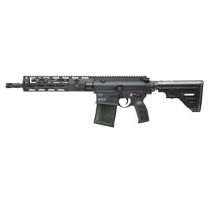 H&K MR762 A4 SBR 7.62x51mm rifle with 13-inch threaded barrel and M-LOK handguard in black