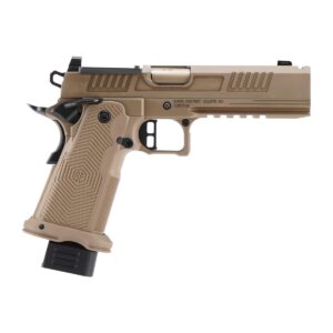 Alpha Foxtrot AF1911 Romulus 9mm pistol in FDE with 5-inch ported bull barrel and MOS optic cut